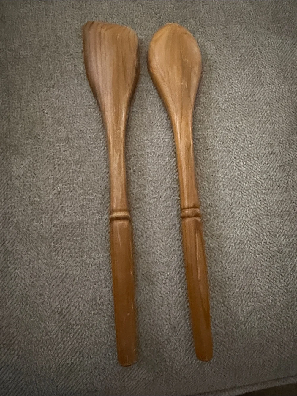 Natural Brown Wooden Serving Spoon Set - Classic Kitchen Utensils